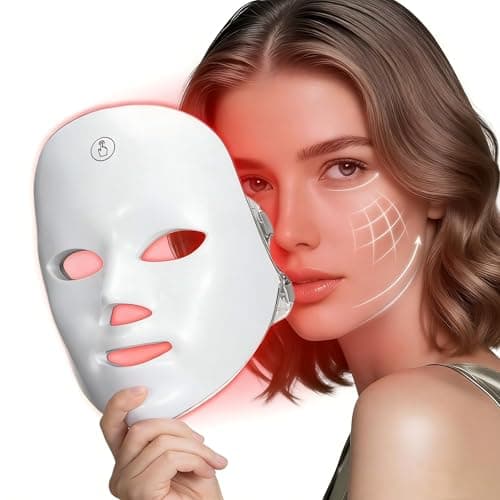 xiongliehuo Red Light Therapy for Face, 7 Color Red Light Facial Masks, At-Home Facial Care Device, Portable, Cordless, and Rechargeable - Image 1