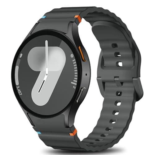 Ynitec Sport Bands Compatible with Samsung Galaxy Watch 7 6 5 4 Band 40mm 44mm Women Men - No Gap Soft Silicone Strap for Smart Watch S 7 6 5 4 FE, 20mm Wristbands for GalaxyWatch, Space Grey - Image 1