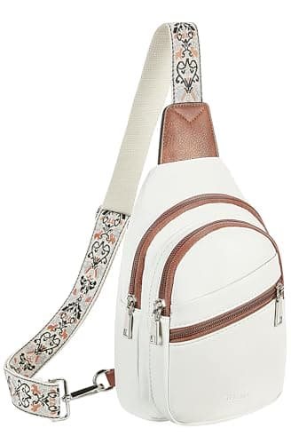 Telena Sling Bag for Women Crossbody Bags Purse for Women Vegan Leather Fanny Pack with Adjustable Strap Beige Brown - Image 1