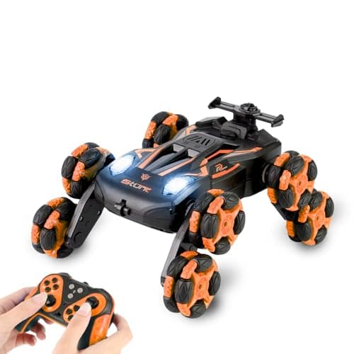 MOMONOVA 8WD RC Stunt Car with Mist Spray - 8 Wheel Remote Control Car for Boys 8-12, Off-Road Stunt Vehicle with Lights & Music, 360° Flip Toy with 2 Rechargeable Batteries, Birthday Gift for Kids - Image 1