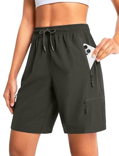 Cyasundent Women's 7" Hiking Cargo Shorts Lightweight Stretch Quick Dry Athletic Golf Summer Bermuda Shorts for Women (Army Green_XXXL) - Image 1