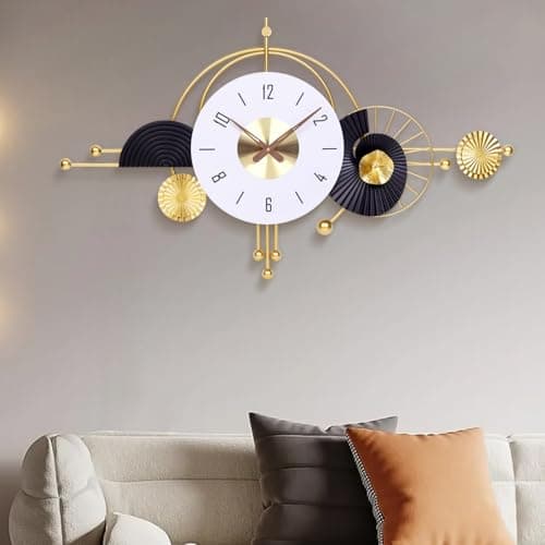 38x22 Inch Modern Silent Wall Clock, Oversized Statement Decor for Entryway - Image 1