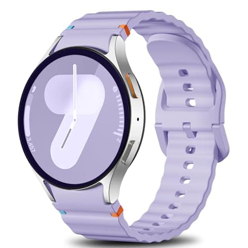 Ynitec Sport Bands Compatible with Samsung Galaxy Watch 7 6 5 4 Band 40mm 44mm Women Men - No Gap Soft Silicone Strap for Smart Watch S 7 6 5 4 FE, 20mm Wristbands for GalaxyWatch, Smoke Violet
