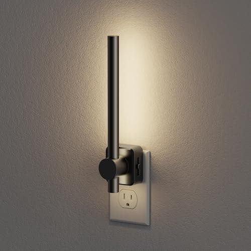 JandCase Night Lights Plug into Wall,0-200LM Dimmable LED Nightlights, Daylight White 5000K Vanity Night Light with Auto Light Sensor for Bathroom Dressing Room, 1 Pack - Image 1