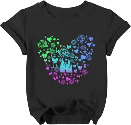 Tewmeu Magical Shirt Girl Cute Magic Graphic Tee Toddler Kids Holiday Vacation Short Sleeve ops 3-12 Years - Image 1