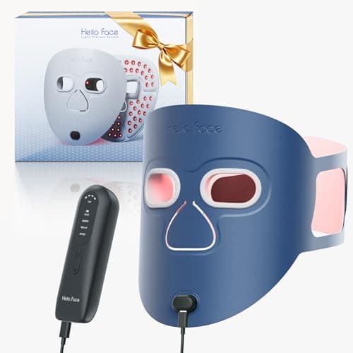 Hello Face Red Light Therapy Mask, 280 LEDs Quad-Chips Infrared Light Led Face Mask Light Therapy for Face Skin Care Improvement, Ultra-Soft Led Mask Light Therapy for 4 Modes with Eye Protection - Image 1