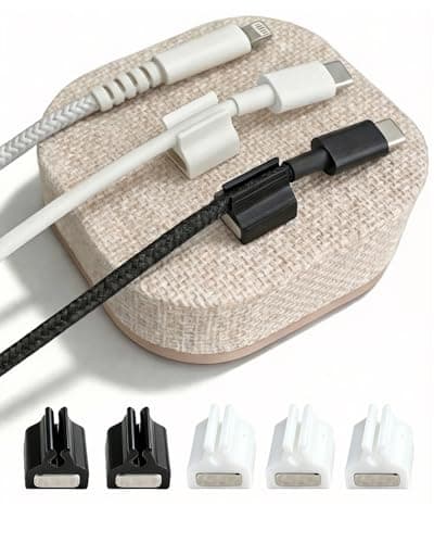 Brolena Magnetic Cord Holder, Cable Organizer with 5 Magnetic Clips for Desk & Nightstand Cable Management, Practical Charging Accessory for Home, Office & Gift Giving - Image 1