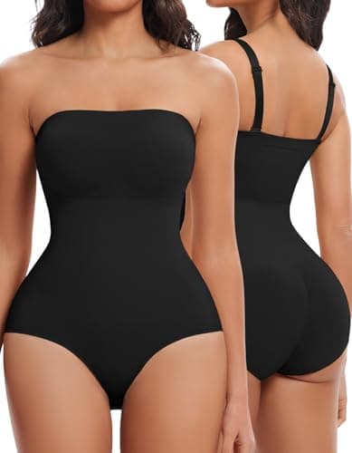 SIMIYA Women Strapless Shapewear Bodysuit with Built in Bra Top Tummy Control Body Suits Shaper Seamless Waist Trainer - Image 1