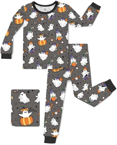 babee Reshinee Bamboo Viscose Toddler Halloween Pajamas Boys Girls Kids Baby 2pcs Long-Sleeve Pyjamas Set 12-18M Snug fit Sleepwear Pjs - Image 1