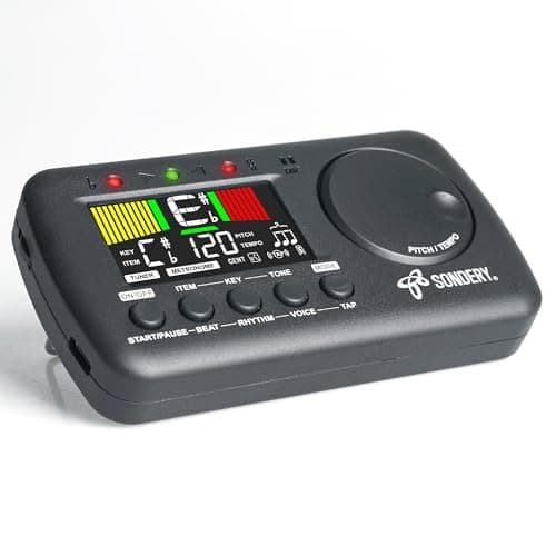 Sondery 3 in 1 Digital Metronome Tuner for All Instruments, Rechargeable Metronome with Tap Tempo, Chromatic Tuner Tone Generator for Guitar, Bass, Violin, Clarinet, Piano, Trumpet, Flute - Image 1