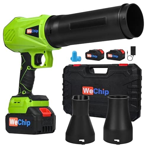Leaf Blower Cordless 800,000 RPM with Battery and Charger,Lightweight Electric Handheld Blower with 3 Replaceable Air Nozzles Used for Lawn Care, Yard Cleaning, Snow Blower, Dust Collector (Green) - Image 1