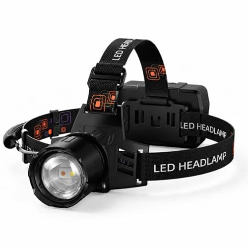 SKYFIRE Rechargeable Headlamp 3000 Lumens Motion Sensor, LED Super Bright Head lamp with 7500mAh Battery, Zoomable 13 Modes 90° Adjustable Waterproof Head Light for Running Cycling Camping Hiking