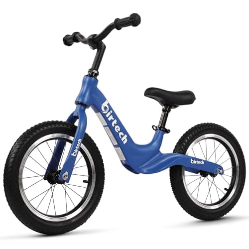 Birtech 14" Kids Balance Bike for 3,4,5,6 Year Old Boys and Girls, Air Tires with Magnesium Alloy Frame, Lightweight No Pedal Toddler Training Bicycle (Blue)