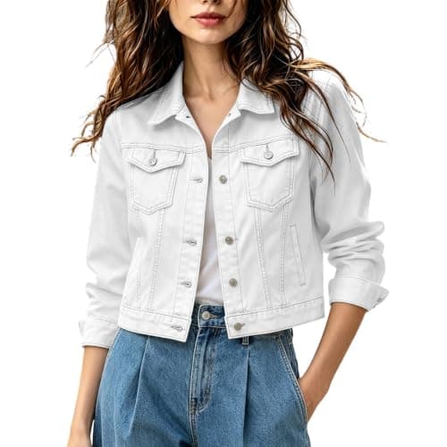 Cropped Jean Jacket for Women Lightweight 2026 Summer Fall
