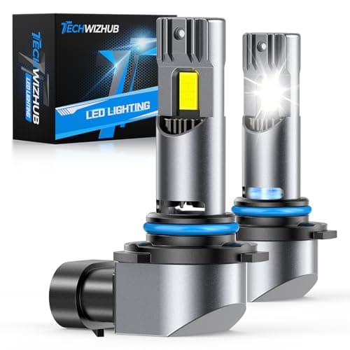 TechWizHub 9006/HB4 LED Bulbs, 600% Super Bright 24000LM 6500K Cool White 9006 Fog Light Bulbs, 1:1 Halogen Size, IP68 Waterproof with Cooling Fan, CANbus Ready, Plug and Play, Pack of 2 - Image 1