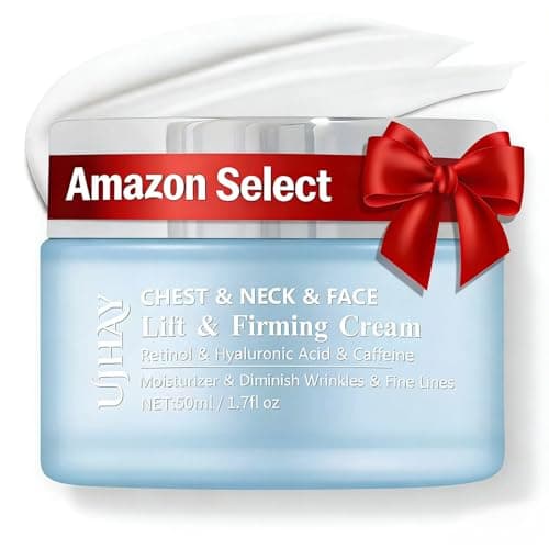 UJhay Retinol Neck Cream, Hyaluronic Acid and Caffeine Enriched Neck Firming Cream to Minimize Fine Lines & Dullness - 3-in-1 Moisturizing Cream for Neck, Chest and Face (50 ml/1.7 oz) - Image 1