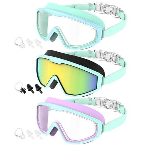 CIFOYA Kids Swim Goggles, 3 Pack Swimming Goggles for Kids 4-16, Anti-Fog UV Protection Pool Glasses for Boys Girls - Image 1