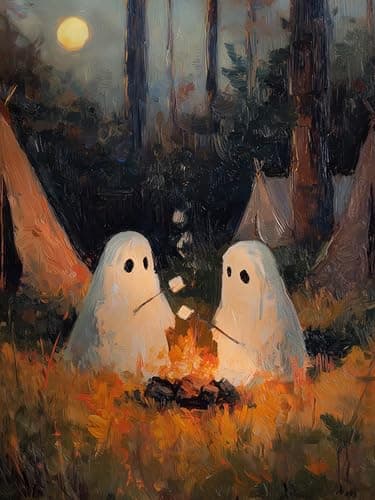 ijbnhd Halloween Diamond Painting Kits for Adults Ghost Diamond Art Kits for Beginner DIY 5D Full Drill Crystal Arts and Crafts Gem Art Painting with Diamonds Dots Home Wall Decor 12x16inch