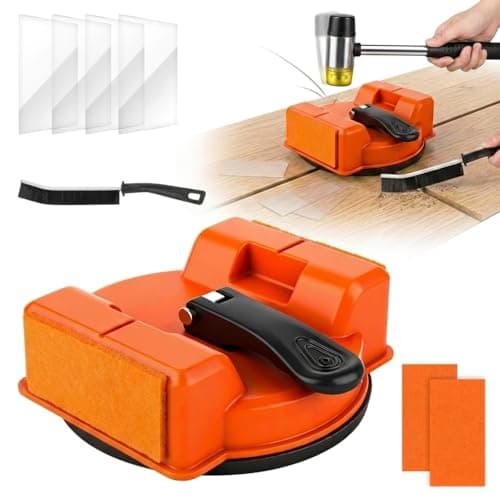 PUWMTSQ Upgraded Floor Gap Fixer Tool Kit – Heavy Duty Floor Gap Repair Tool with Strong Suction Cup, Rubber Mallet & Cleaning Brush for Laminate, Vinyl Flooring & Hardwood Floors - Image 1