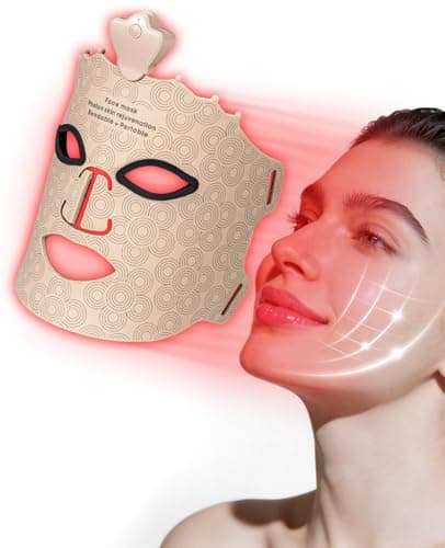 Red Light Face Mask, 7 Color Red Light Mask for Face, Cordless Portable Facial Mask, Silicone Rechargeable Skin Care Face for Home and Travel Use - Image 1