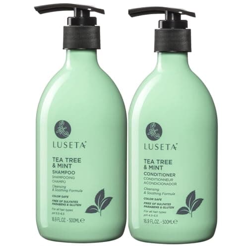 Luseta Tea Tree Mint Shampoo and Conditioner for Hair with Lavender, Tea Tree and Peppermint Oil Clarifying Shampoo and Conditioner, Sooth the scalp Fight Dandruff and Itchy for Women and Men - Image 1