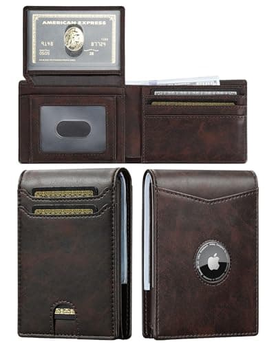 furid Slim AirTag Wallet for Men: Minimalist Full Grain Leather Card Holder - Image 1