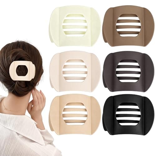 Obeoby 6 Pcs Flat Hair Clips for Women, Medium Flat Claw Clips French Hair Barrettes Accessories Hair Claws for Medium Hair Volume Stocking Stuffers - Image 1