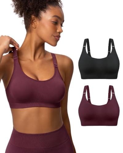 QDN Workout Bras for Women, Womens Comfort Gym Clothes Sports Bra Athletic Sets Yoga Pilates Outfits- Seamless Stretchy Tops - Image 1