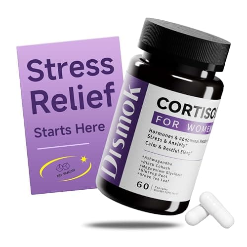 Dismok Cortisol Supplements for Women, Adrenal Support, 12-in-1 Ashwagandha Supplements, Supports Abdominal Detox, Reduces Stress & Anxiety, Promotes Calm & Restful Sleep, Third-Party Lab Tested - Image 1