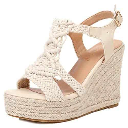 RUSAUISE Espadrille Wedge Sandals for Women Comfortable Strappy Platform Sandals Casual Summer Shoes - Image 1