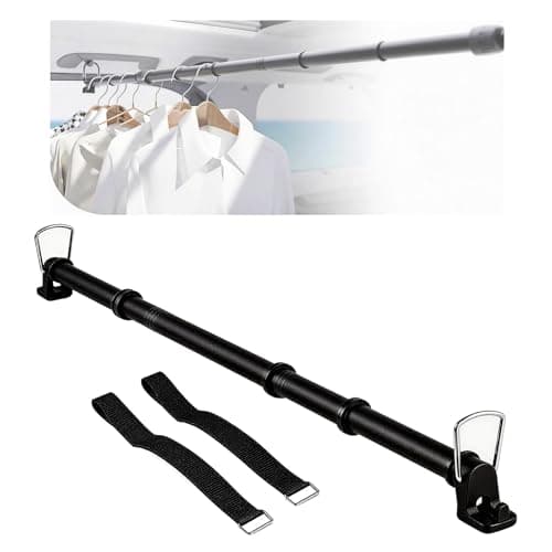 Heavy Duty Car Clothes Hanger Bar - Telescopic Clothes Rack from 30 to 63 Inches, 120lbs Max Load with Anti-Slip Rings for Car, SUV, Truck, RV - Image 1