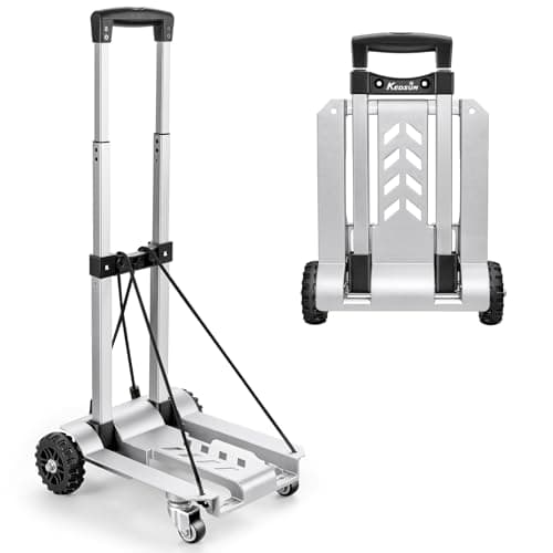 KEDSUM 270LBS Utility Luggage Cart with 4 Wheels, 100% Aluminum Hand Truck Dolly, Folding Hand Truck with Advanced Tank Wheels, Portable Dolly Cart for Luggage, Travel, Shopping, Office Use - Image 1