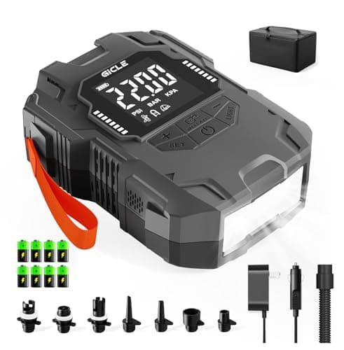 GICLE Rechargeable Paddle Board Pump, 22PSI Dual Power (Battery & 12VDC) Electric SUP Pump with Inflation/Deflation, Auto-off, Fast Charging for Inflatable PaddleBoards Kayak Boat Tent Camping outdoor - Image 1