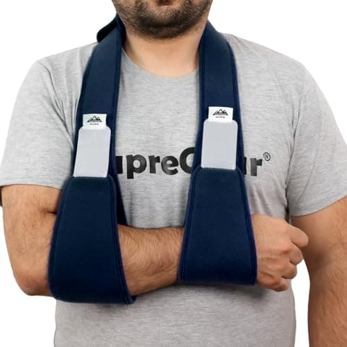 supregear Arm Sling Shoulder Immobilizer, Rotator Cuff Support Brace, Lightweight Comfortable Sling for Shoulder Injury, Broken, Dislocated, Fracture, Strain, Left Right, Men Women, Dark Blue - Image 1
