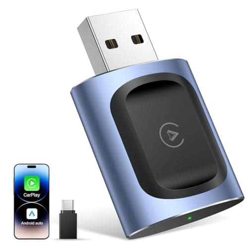 AuroraLink Wireless Carplay & Android Auto Adapter 2-in-1 Stable & No Delay Carplay Wireless Adapter Convert Wired to Wireless Car Play Dongle for iOS 10+/Android 11+ (Blue) - Image 1