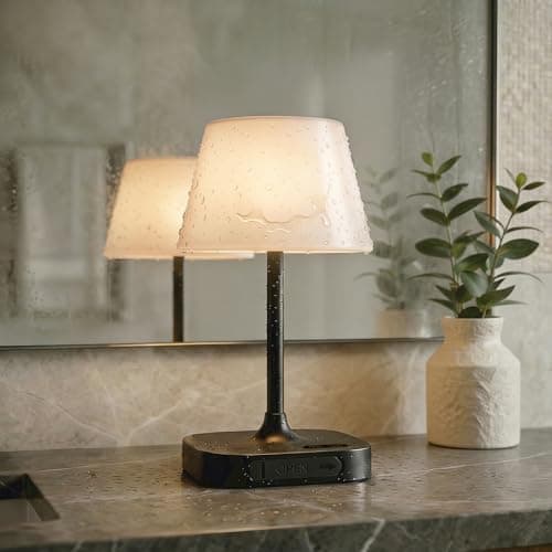 Vutirp Table Lamp - 8000mAh Cordless Rechargeable Battery and Dimmable LED Display Touch Lamp for Patio Bedroom (Black, 1 Pack) - Image 1
