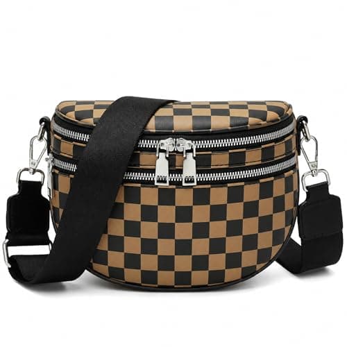 Goinsound Crossbody Bags for Women PU Leather Fanny Packs for Women Trendy Bum Bag with Adjustable Strap - Image 1