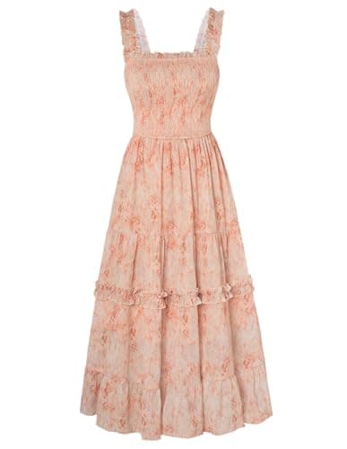 Scarlet Darkness Women's Summer Maxi Dress Casual Boho Spaghetti Strap Beach Sundresses Orange L - Image 1