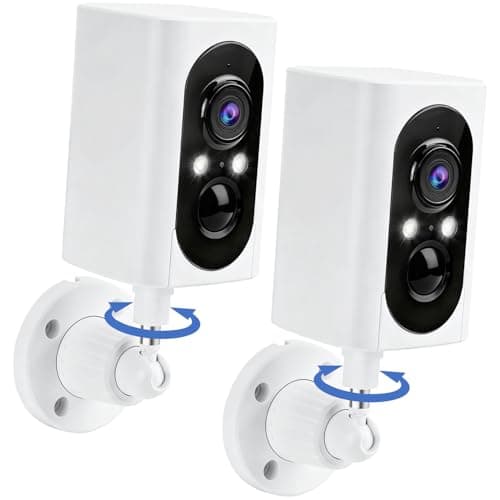Security Cameras Wireless Outdoor 355° Pan Rotating 2K Color Night Vision Cameras for Home Security WiFi Battery Outdoor Camera Motion Detection 2-Way Talk IP65 Spotlight Siren SD/Cloud Storage 2 Pack - Image 1