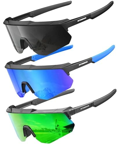 QALLY Polarized Sport Sunglasses Men Women Bike Sunglasses for Men Cycling UV Protection Baseball Running 3 Packs - Image 1