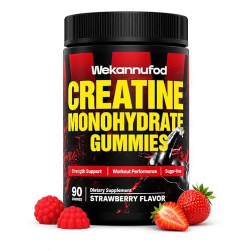 Wekannufod NSF/ANSI 173 Certified Creatine Monohydrate Gummies, 5000mg Creatine per Serving, Sugar-Free Creatine Gummies for Men & Women, Vegan, Gluten-Free, Non-GMO, Strawberry Flavor, 90 Count - Image 1