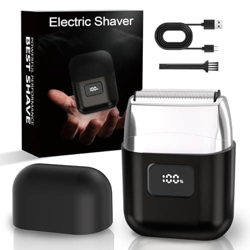 YOXSPD Electric Foil Shavers for Men: Mini Electric Razor with 3 Floating Blades, LED Display, Dual Speed - IPX7 Waterproof Wet/Dry Cordless Razor, USB Fast Charging, Travel Lock (Black) - Image 1