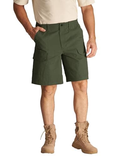 CHRONOLINE Men’s Work Shorts Regular Fit Cotton Workwear Utility Cargo Shorts with Pockets 2026 Spring Summer Casual Shorts, Moss Green, 38 - Image 1