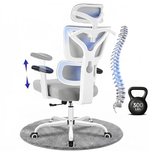 Hayelf Ergonomic Office Chair, High Back Mesh Computer Chair with Comfortable Adaptive Lumbar Support, Built-in Coat Hanger, SGS Class 4 Gas Lift, Heavy Duty 300lbs for Long Hours Home Office - Image 1