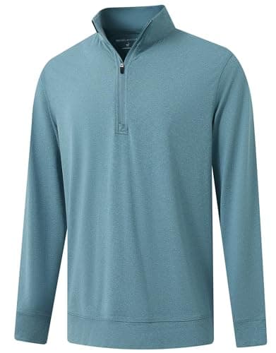 MICHEL ROUEN Golf Quarter Zip Pullover Men Moisture Wicking Casual Athletic Heather Performance 1/4 Zip Pullover - Image 1