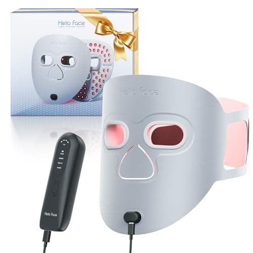 Hello Face Red Light Therapy Mask, 280 LEDs Quad-Chips Infrared Light Led Face Mask Light Therapy for Face Skin Care Improvement, Ultra-Soft Led Mask Light Therapy for 4 Modes with Eye Protection - Image 1