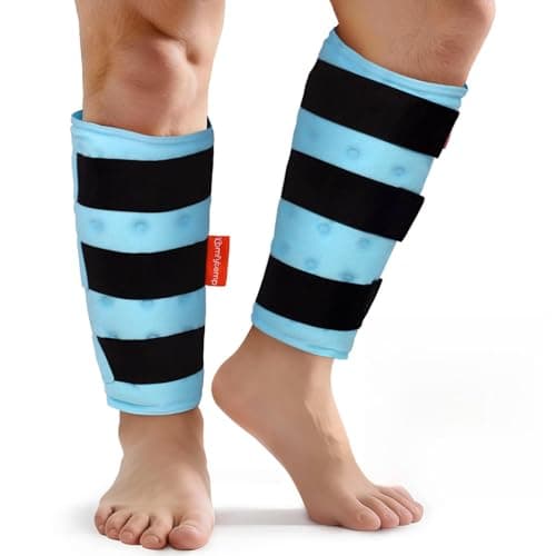 Comfytemp Extra Large Calf Shin Splint Ice Packs for Injury Reusable Gel, Knee Cold Pack, Hot Cold Compress Sleeve for Swelling, Tendonitis, Elbow, Leg, After Surgery Choice, 2 Pcs, L - XL - Image 1
