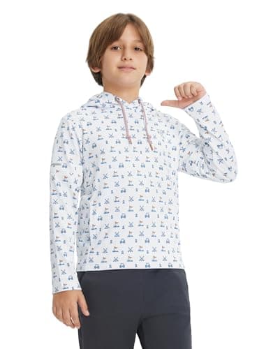 M MAELREG Hoodies Pullover Golf Printing Fleece Lightweight Pockets Sports Teen Hooded Sweatshirts - Image 1
