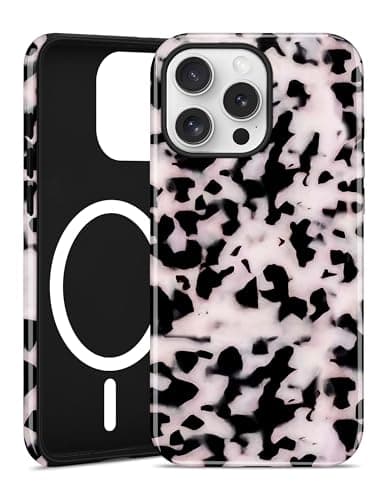 Aitipy Magnetic Little Tortoise Shell Phone Case for iPhone 13 Pro, Compatible with MagSafe, Cute White Aesthetic Leopard Print Soft TPU Hard PC Shockproof Protective Phone Cover for Women Girls - Image 1