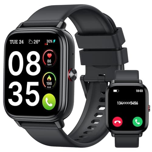 Smart Watch for Men Women (Answer/Make Calls),1.83" HD Touchscreen Fitness Tracker, 480Hrs Playtime,112+ Sports Modes,Fitness & Sleep Tracker,Health,Fitness Watch for Android/iOS,IP68 Waterproof,Black - Image 1